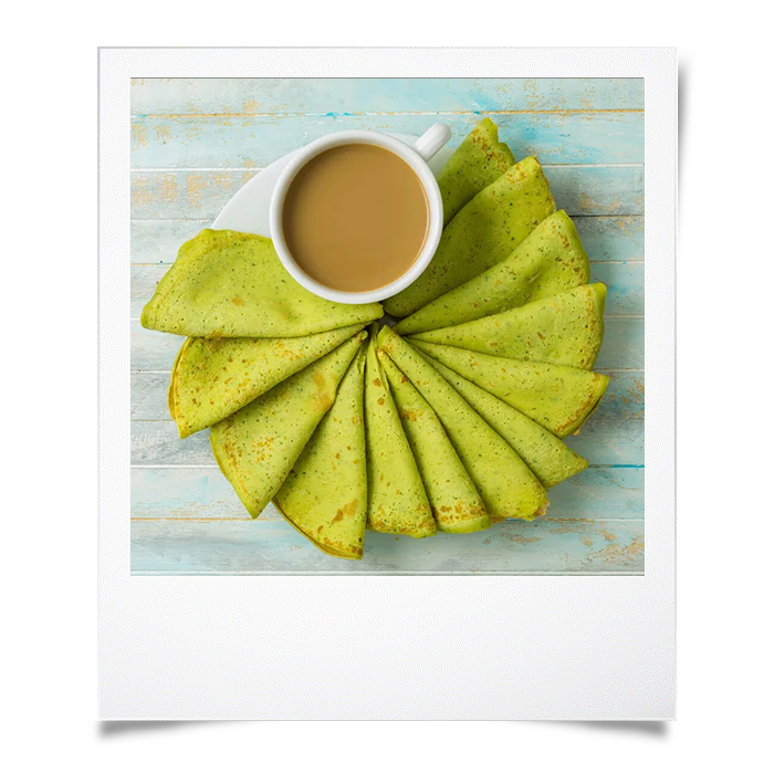 Crêpes au thé Matcha